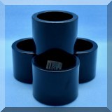 K28. Set of 4 Vera Neumann black plastic napkin rings. - $20 